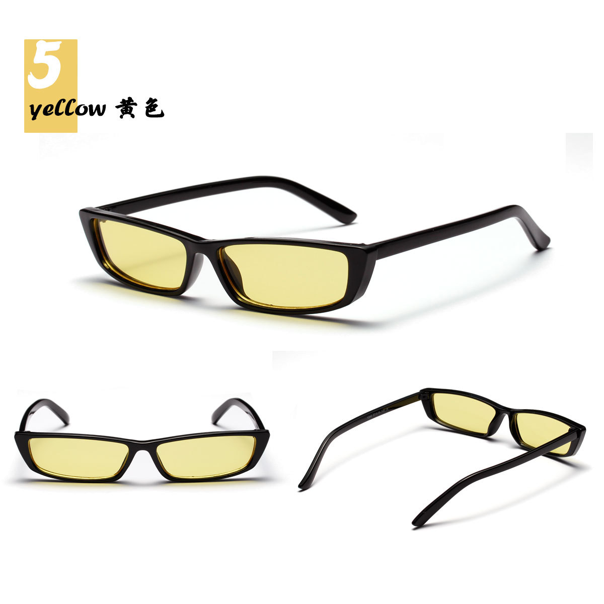 Konkave Form Retro Kleine Quadratische Sonnenbrille display picture 2