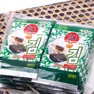 韩国进口 九日迷你海苔16g*45袋(2g*8包 ) 海苔片
