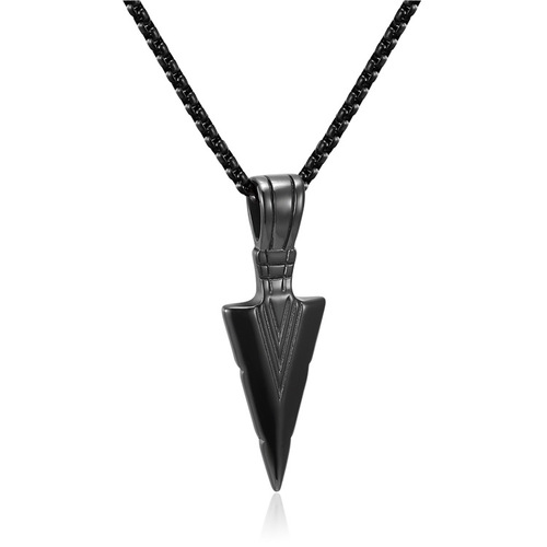 Korean-style fashion accessories, personalized spear pendant, men's titanium steel necklace wholesale, stainless steel accessories EX1070