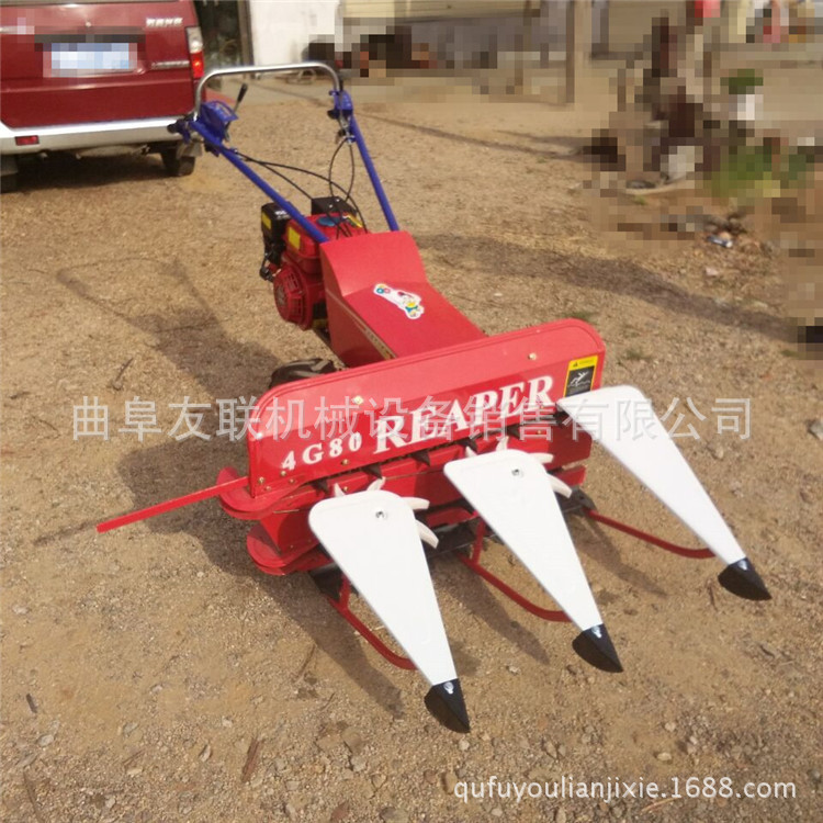 宽幅割台收割机 农用多功能手推式割晒机 四轮前置不同宽幅割台58