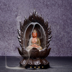 Factory direct sales exquisite reverse flow incense burner, Buddha's light illuminates creative home decor, moving house gift, supports one piece per order.