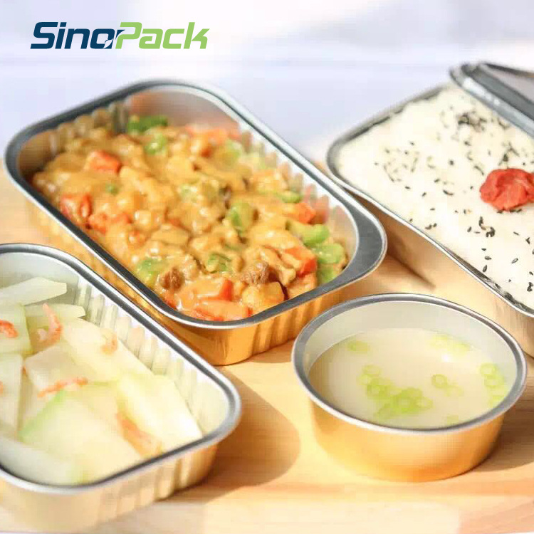 金信sinopack450ml金色加厚保温麻辣小海鲜虾尾冷冻铝箔锡纸盒