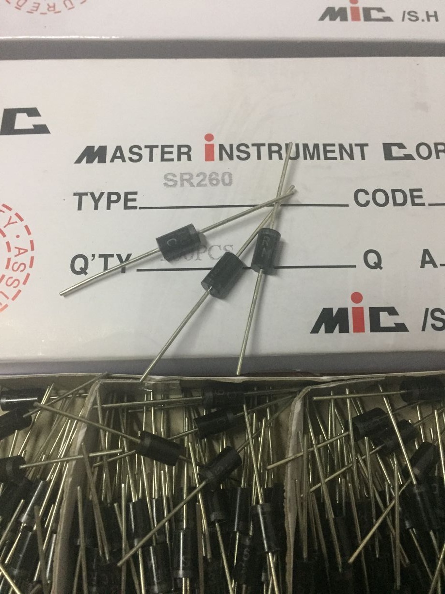 插件肖特基二极管SB260 SR260 DO-15 60V 2A一个起拍