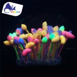 东莞厂家批发鱼缸水族造景装饰仿真珊瑚假水草塑胶用品荧光装饰