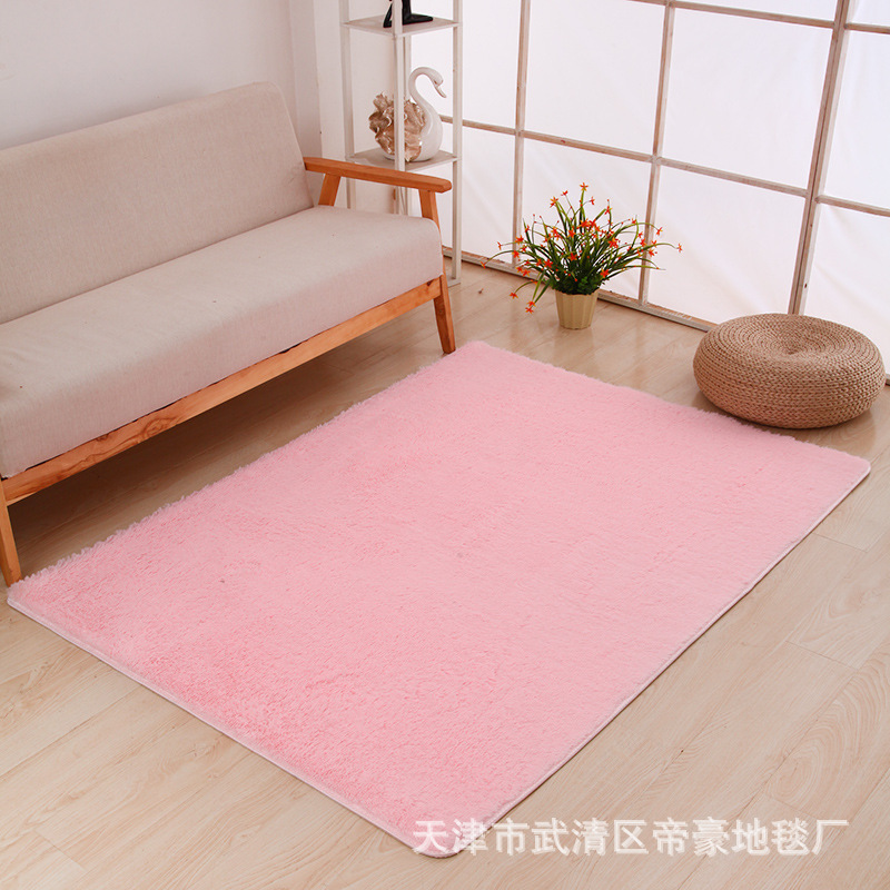 Alfombra de Pelo Largo de Seda Sintética para Sala de Estar, Dormitorio, Junto a la Cama, Resistente a las Manchas y Fácil de Cuidar, Alfombra de Dormitorio