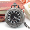 Silver white double-sided polishing cloth, retro pocket watch, antique necklace suitable for men and women, Birthday gift