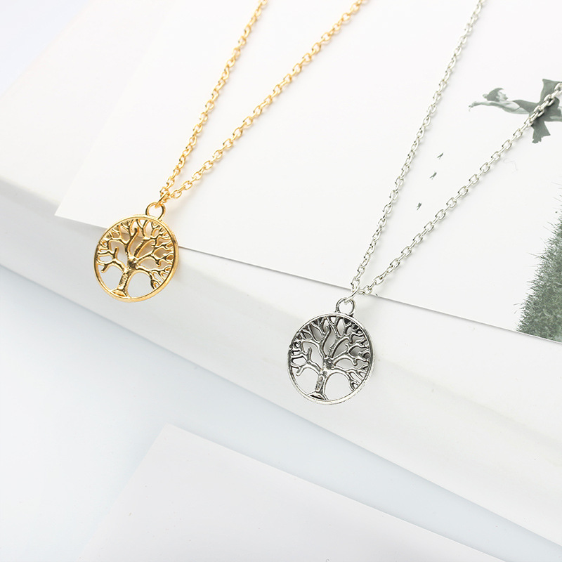 Fashion Retro Tree Of Life Pendant Alloy Ladies Peace Tree Necklace Clavicle Chain display picture 8