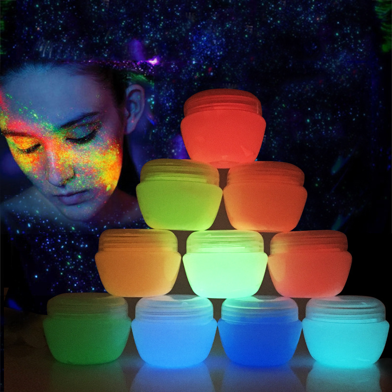 厂家直销夜光漆 皮肤专用人体彩绘夜光颜料批发 可水洗发光亮度好