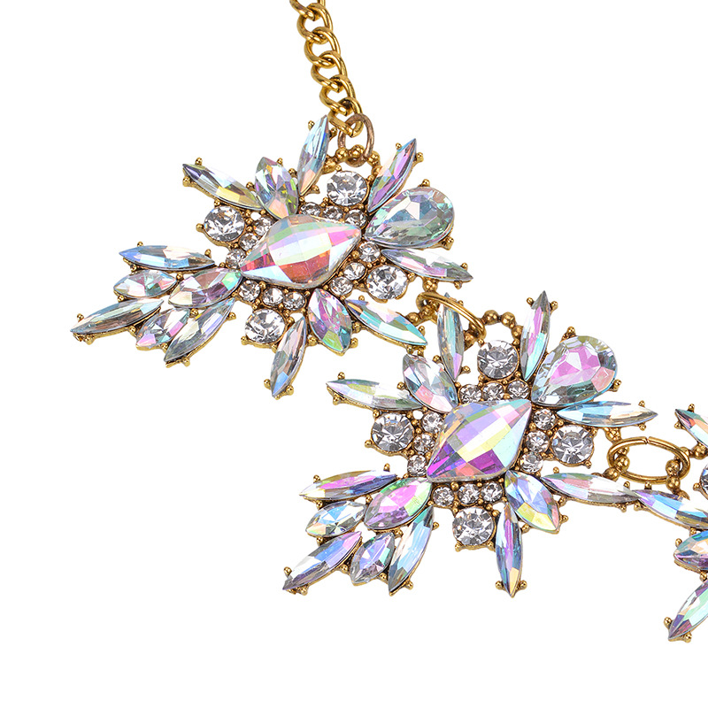 other alloy Diamond necklace (Champagne White)NHYT0239-Champagne White