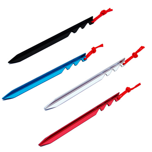 Outdoor Tent Accessories Ground Spike Adjustable Triangular Ground Spike 18CM Multi-tooth Aluminum Alloy Triangular Spike With Wind Rope 