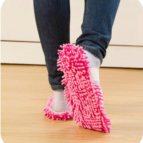 雪尼尔懒人擦地拖鞋珊瑚绒条纹可机洗拖鞋清洁地板可拆洗擦地拖鞋