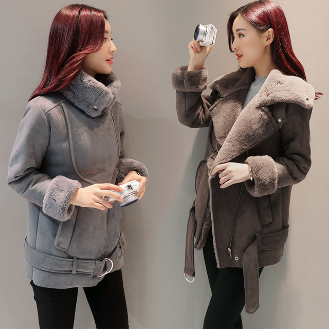 2018 mùa đông mới của phụ nữ bên ngoài dày dày áo dài sang trọng sang trọng xe máy Hàn Quốc áo khoác nữ Áo ngắn khác