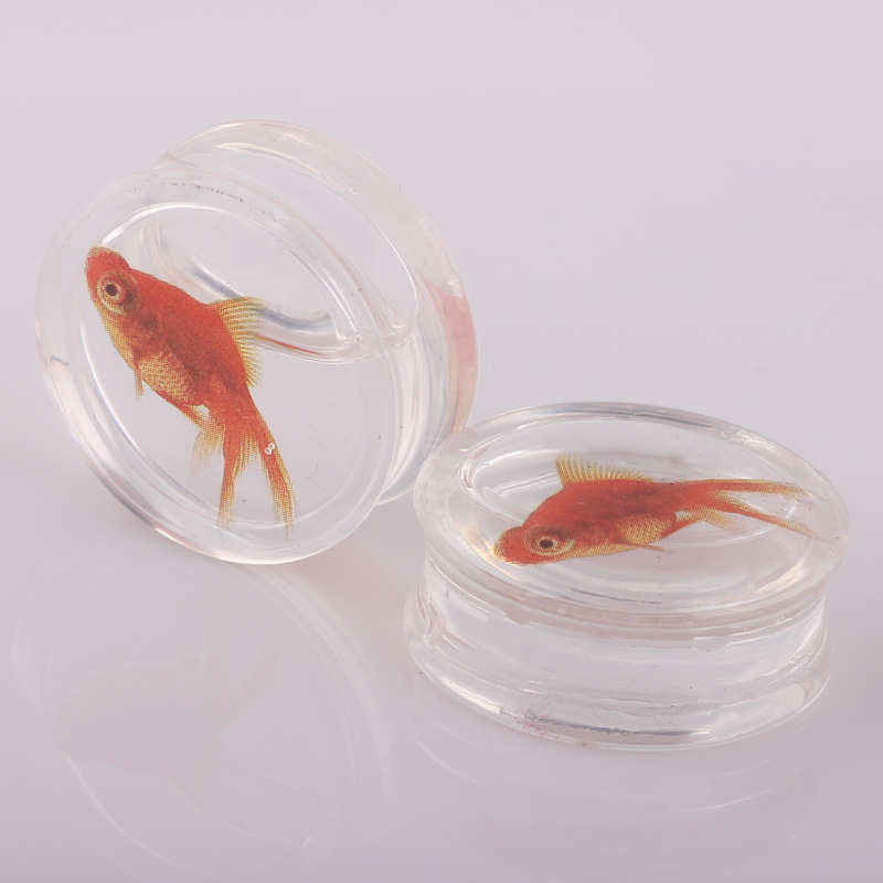 Transparent Acrylic Water Band Goldfish Ear Expander Plug Tunnel 18mm Ear Piercing Jewelry for Men Women detail image 7