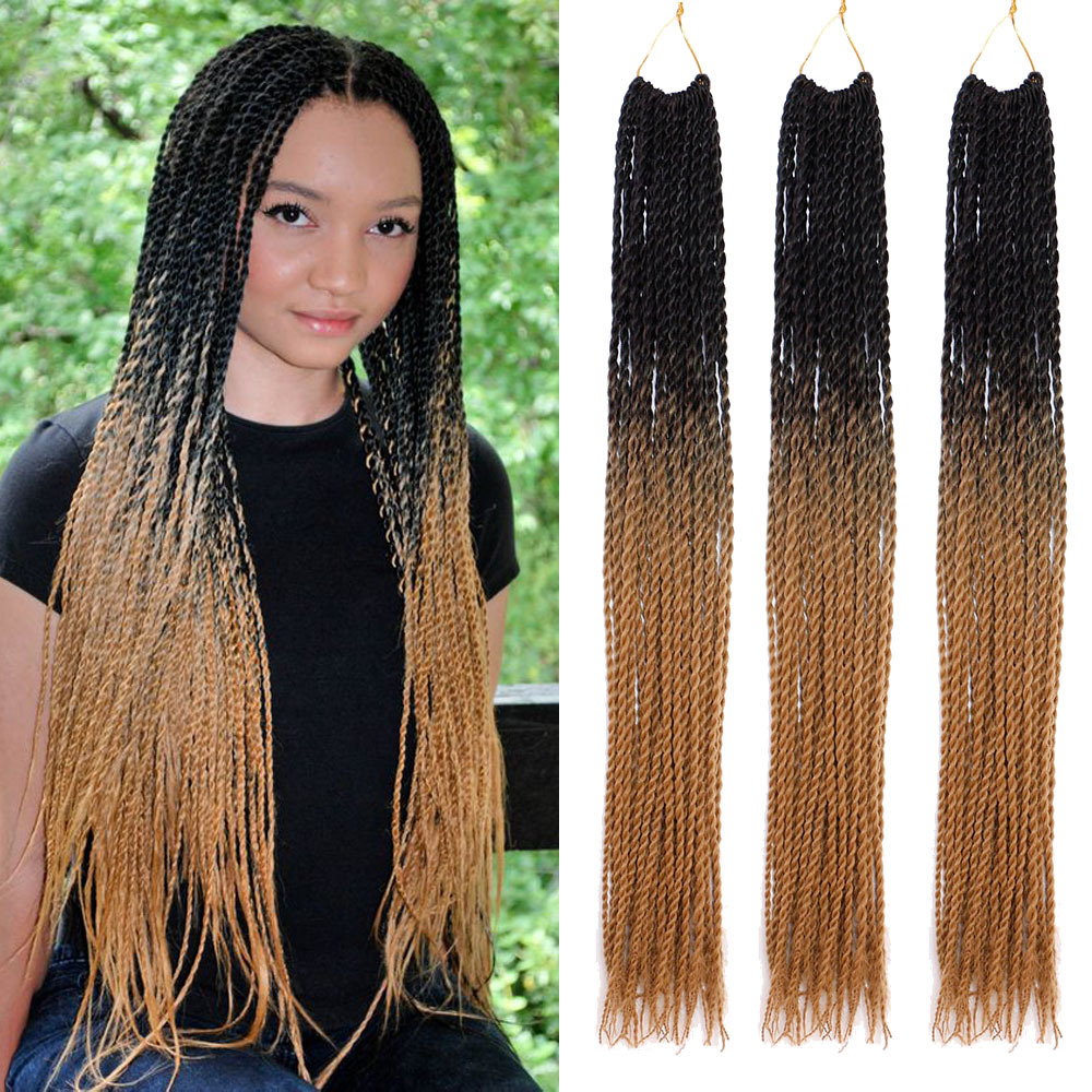 black and brown senegalese twist