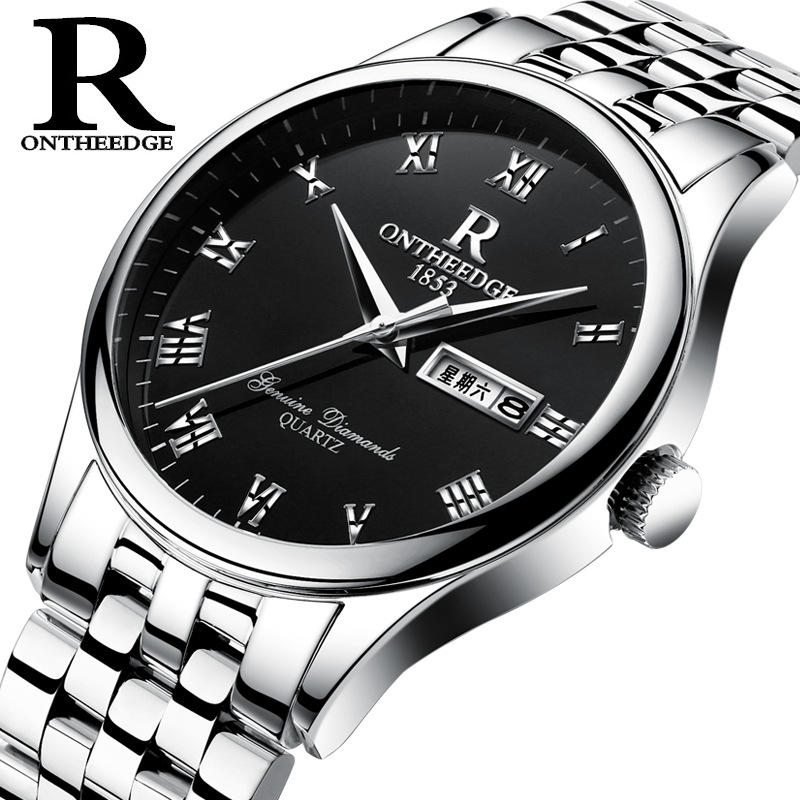 瑞之缘ontheedge水石英男士手表精钢带商务腕表非机械手表RZY02