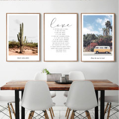 沙漠旅行仙人掌汽車公路英文字母北歐簡約裝飾畫沙發背景牆面裝飾