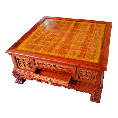 批發緬甸花梨三用棋盤 錦盒裝紅木木質象棋 高檔圍棋桌 多用茶台