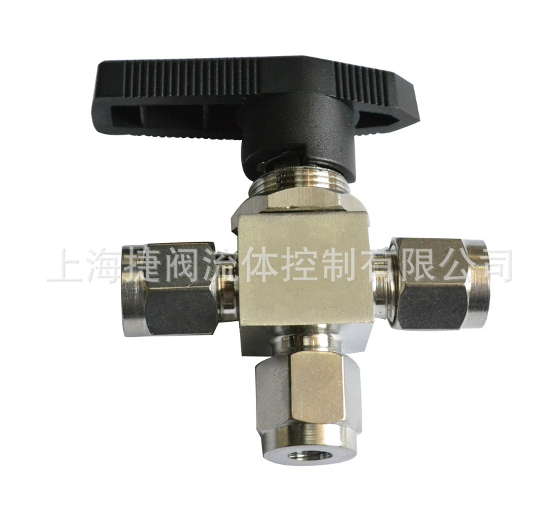 卡套三通球阀 304不锈钢 仿美球阀 卡套连接Φ3 4 6 8 10 12 14