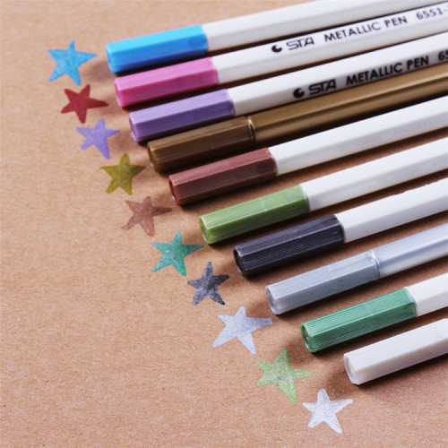 Star hard-head color paint pen drawing handwritten newspaper metal pen handbook DIY photo album marker pen student stationery