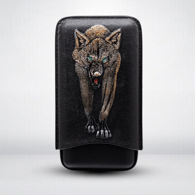 Rubin Sharansky LUBINSKI Cigar Cases Printing Totems Portable Cigar Leather sheath Cigar Moisture Leather sheath