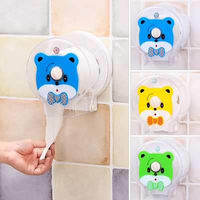 创意卡通纸巾盒厕所塑料手纸盒卫生间卷纸盒带吸盘纸巾架卷纸器|ms