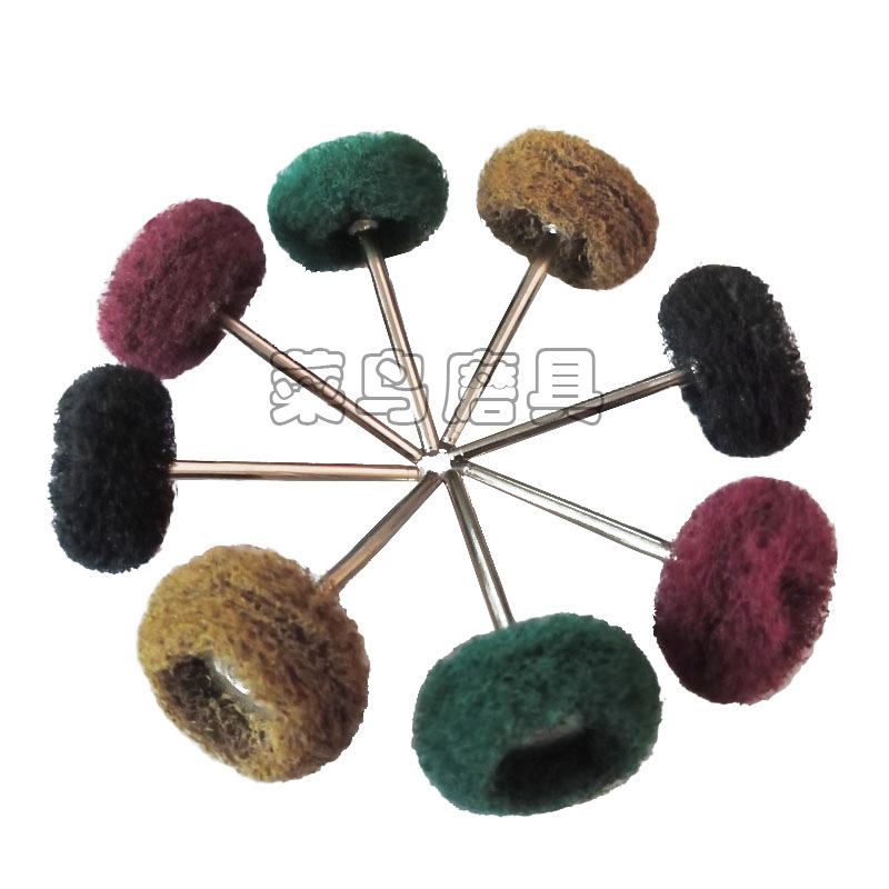 Cabezal abrasivo de fibra con mango – cepillo mini de nylon para pulido y lijado