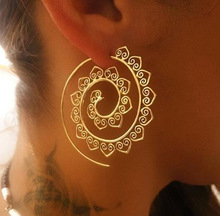 欧美新款椭圆形螺旋式耳环夸张漩涡齿轮状心形复古耳饰品批发