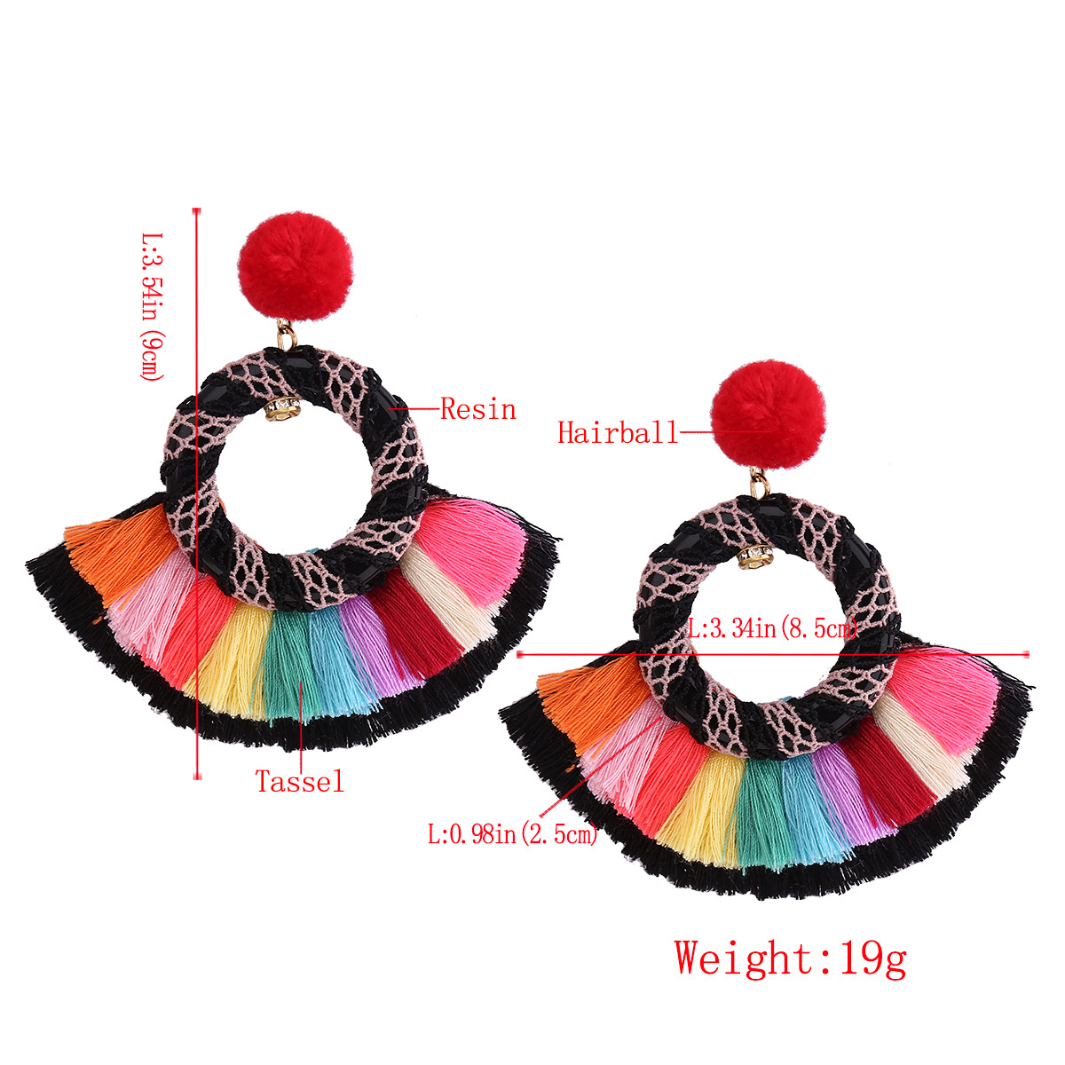 folk-custom alloy plating earring (color)NHNMD3822-color