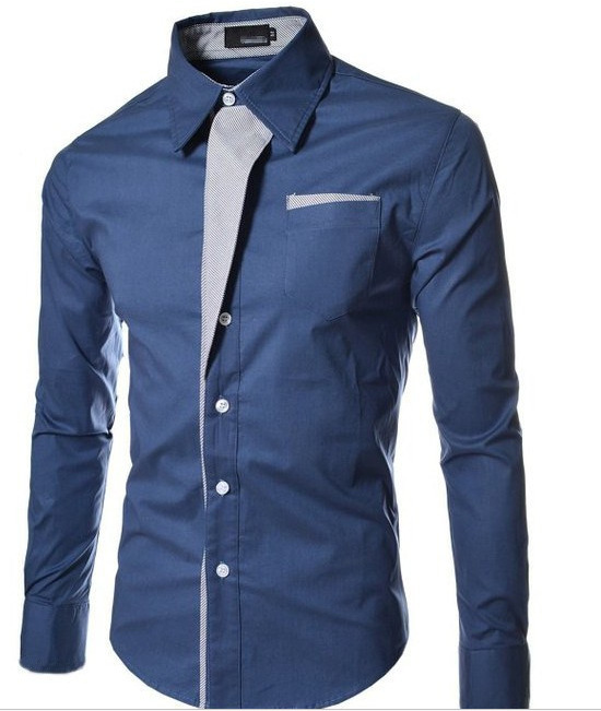 AliExpress eBay nueva camisa a rayas parche diseño camisa de manga larga 7 colores 5 tamaños A20/20