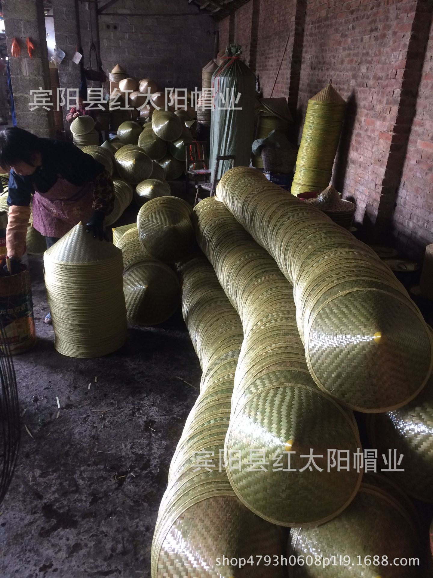 包边中青斗笠竹青皮帽防雨防晒渔民种植防晒帽子渔夫帽草帽竹帽