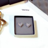Fashionable silver needle, sophisticated earrings heart shaped, city style