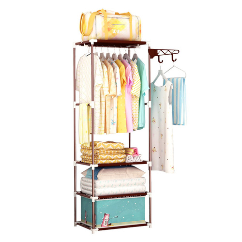 Yaruifan simple coat rack floor-standing clothes rack thickened steel pipe assembly simple modern storage rack
