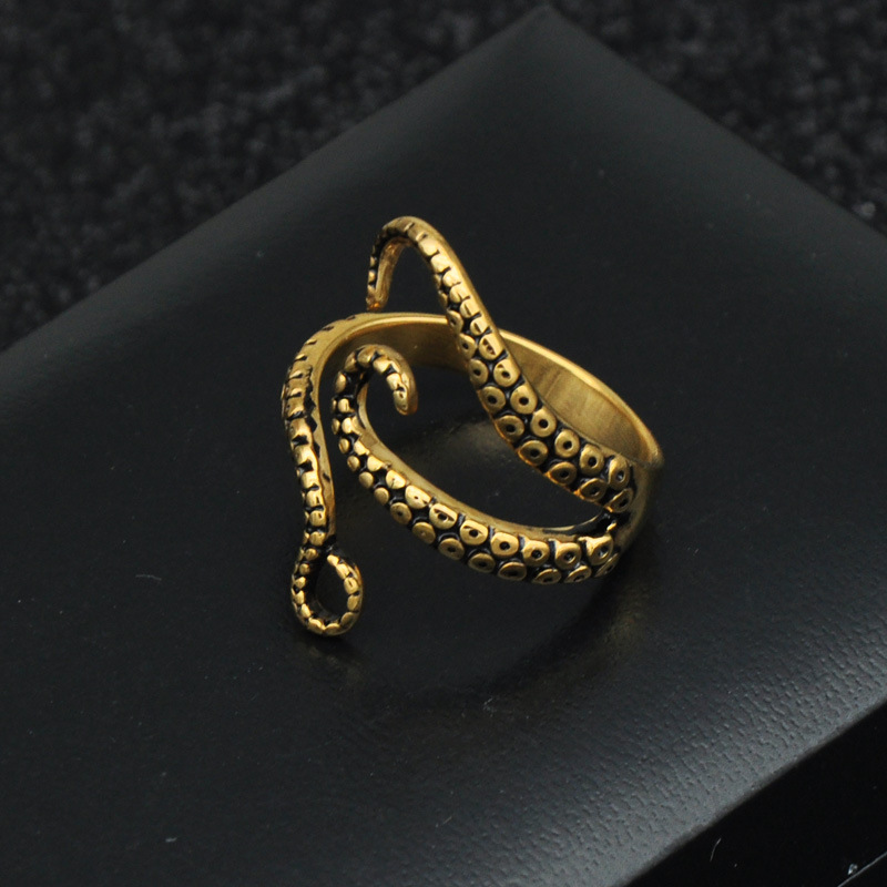 Wholesale Jewelry Punk Octopus Tentacle Stainless Steel Adjustable Ring Nihaojewelry display picture 6