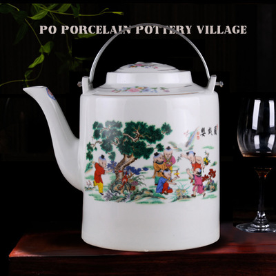 景德镇陶瓷茶壶大号水壶家用大容量 凉水壶提梁壶单壶 耐高温
