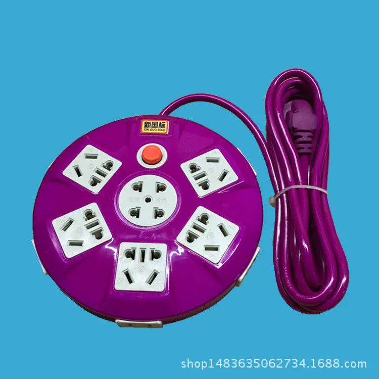 多孔位插排会销小礼品39孔带线圆盘纯铜插座接线板