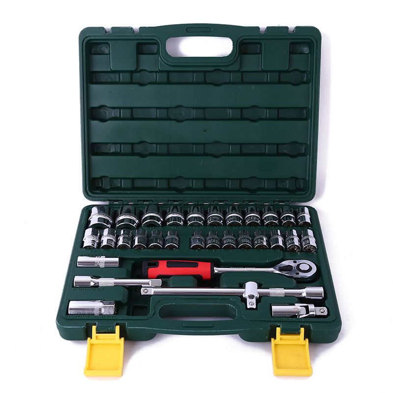 厂家热销32件12.5mm铬钒钢套简组套 家用组合工具 专业维修工具箱