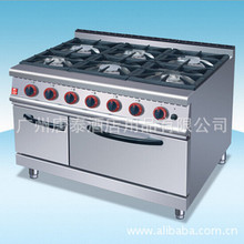 新粤海商用六头不锈钢燃气煲仔炉连电焗炉煲仔炉厨房设备JUS-RQ-6