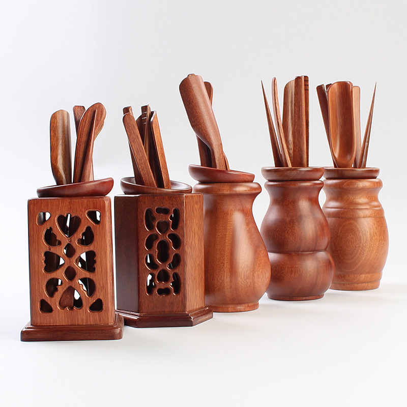 花梨木實木茶具套裝茶具六君子茶漏茶匙杯夾茶針茶勺茶筒組合配件