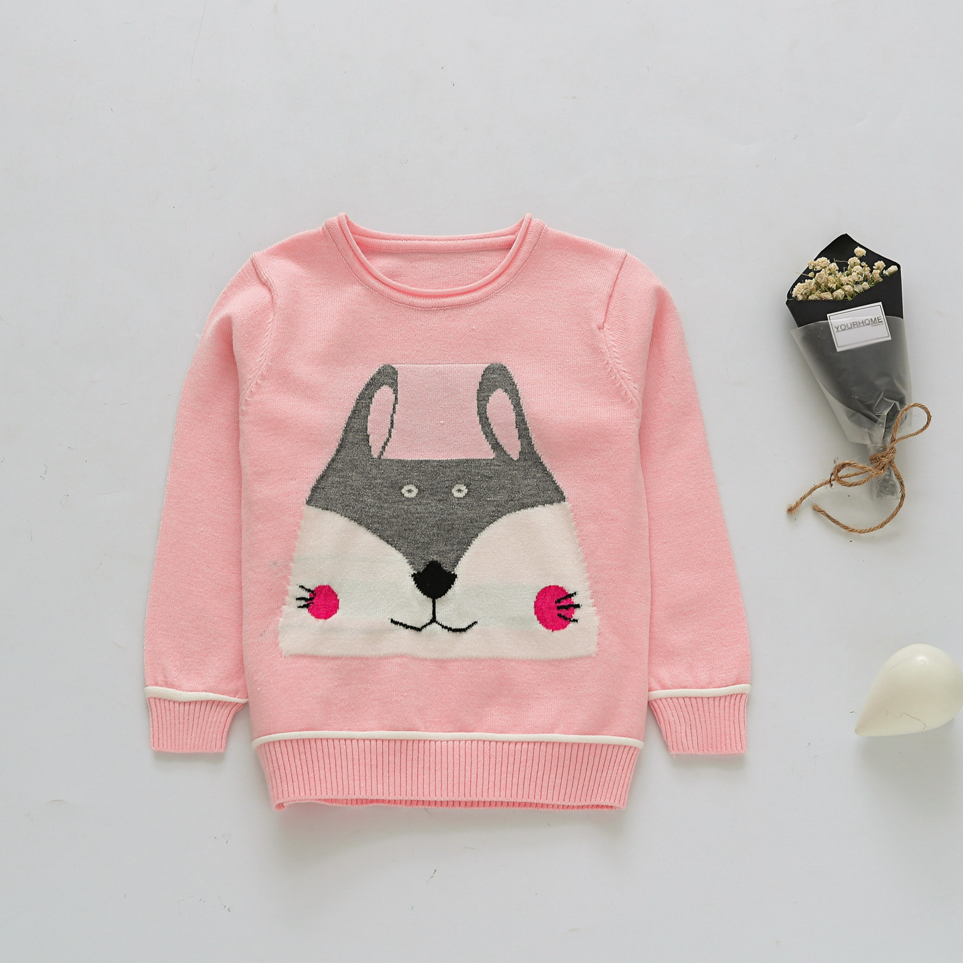 Lele 2018 children sweater Spring Women's round neck Pullover Kids sweaters A generation of fat