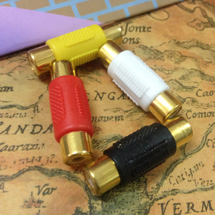 厂家直销 RCA直通头 彩色镀金莲花 AV直通头莲花母对母 莲花直通