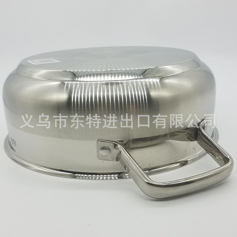 厂家直销不锈钢双耳汤锅高档家用火锅玻璃盖多用途汤锅礼品锅详情图6