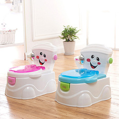 Baby simulation smile toilet seat baby potty seat cushion children three-in-one backrest toilet stool child potty bucket