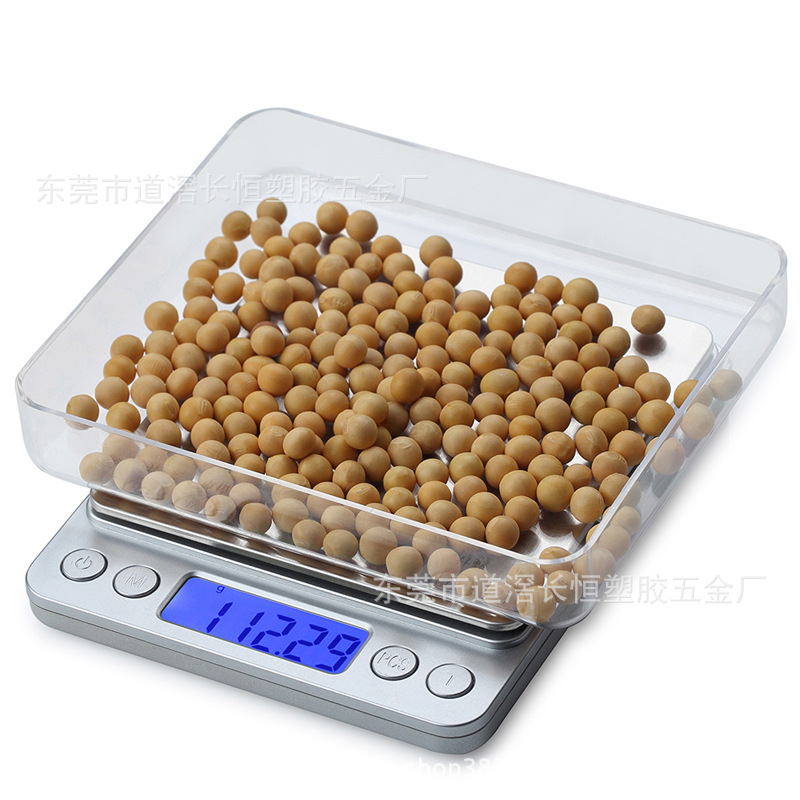 Factory wholesale I2000 Electronic Kitchen Scale high-precision Jewelry says Pocket scale customized Stainless steel Kitchen Scale