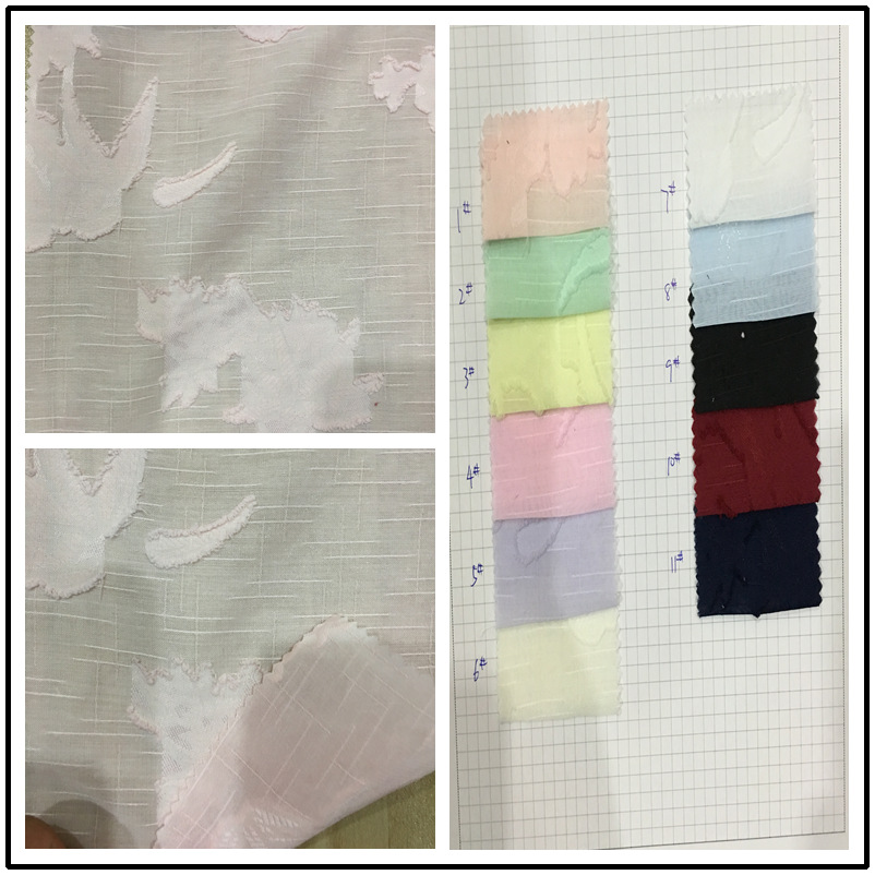 厂家直销多颜色现货新款涤纶连衣裙雪纺剪花 女装及配饰面料