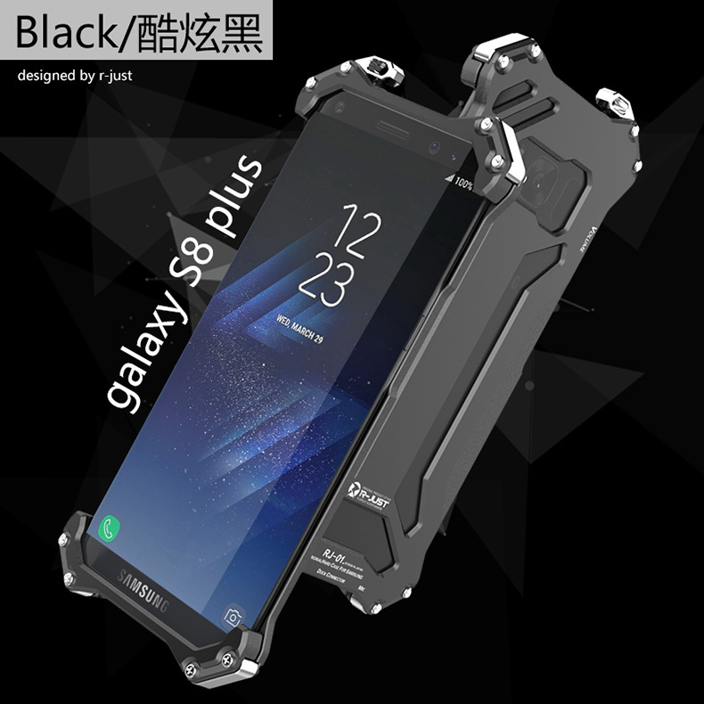 R-Just Gundam Aerospace Aluminum Contrast Color Shockproof Metal Shell Outdoor Protection Case for Samsung Galaxy S8 Plus & S8