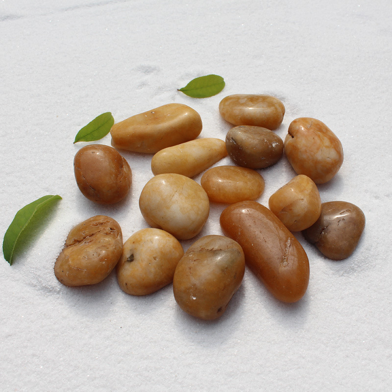 采购雨花石 南京雨花石 2-3精品亮面纯黄色鹅卵石