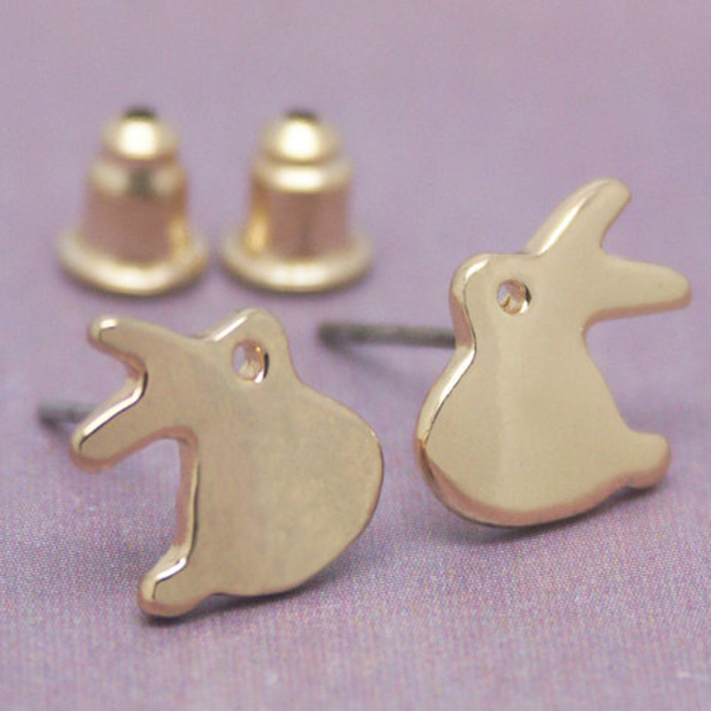 Alloy Plating Gold Silver Hooligan Rabbit Earrings Animal Earrings Wholesale display picture 1