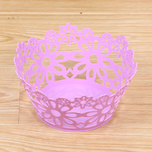 厂家批发彩色创意收纳篮 花朵镂空杂物收纳盒 塑料水果盘