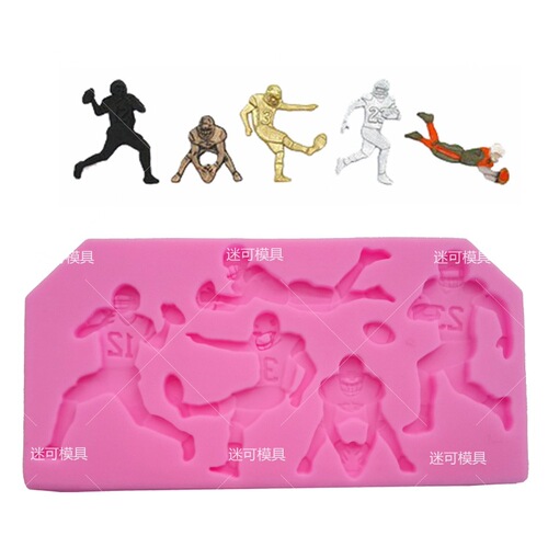 Fondant silicone mold Football rugby golf baseball cake mold Chocolate baking mold batch