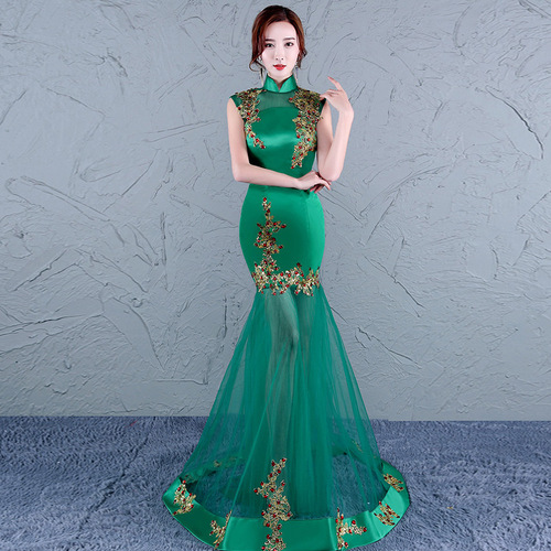 Evening Dresses cocktail party banquet dress vestido de banquete de cóctel Bridal Gown president Green Party evening dress